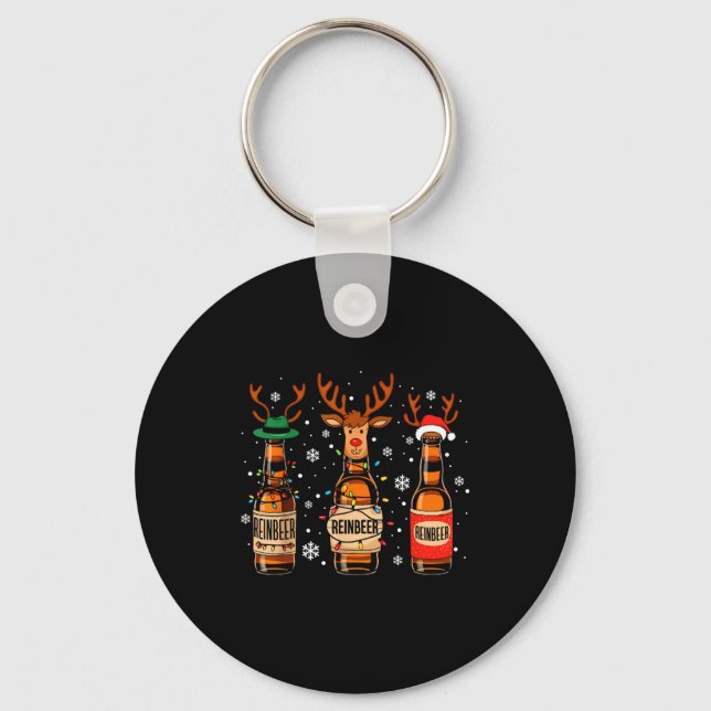 Reinbeers Funny Reindeer Beer Christmas Drinking X Key Ring (Front)