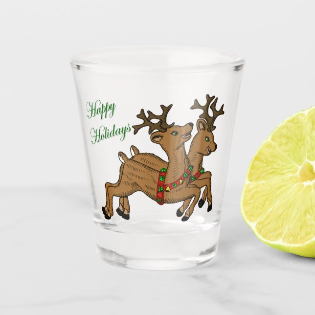 Reindeer 1 shot glass (Front)