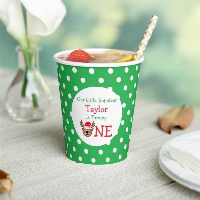Reindeer 1st Birthday Paper Cups (Insitu)
