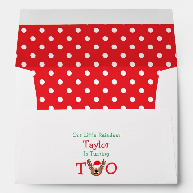 Reindeer 2nd Birthday Envelope (Back (Bottom))