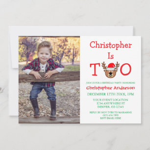 Reindeer 2nd Birthday Invitation