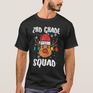 Reindeer 2nd Grade Teacher Squad Christmas Day Of  T-Shirt