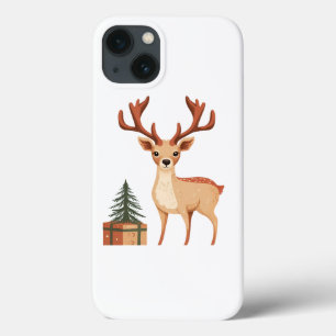 REINDEER AND A CHRISTMAS TREE iPhone 13 CASE