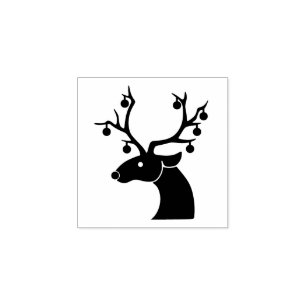 Reindeer and Baubles Rubber Stamp