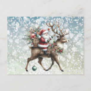 Reindeer and Christmas Holiday Postcard
