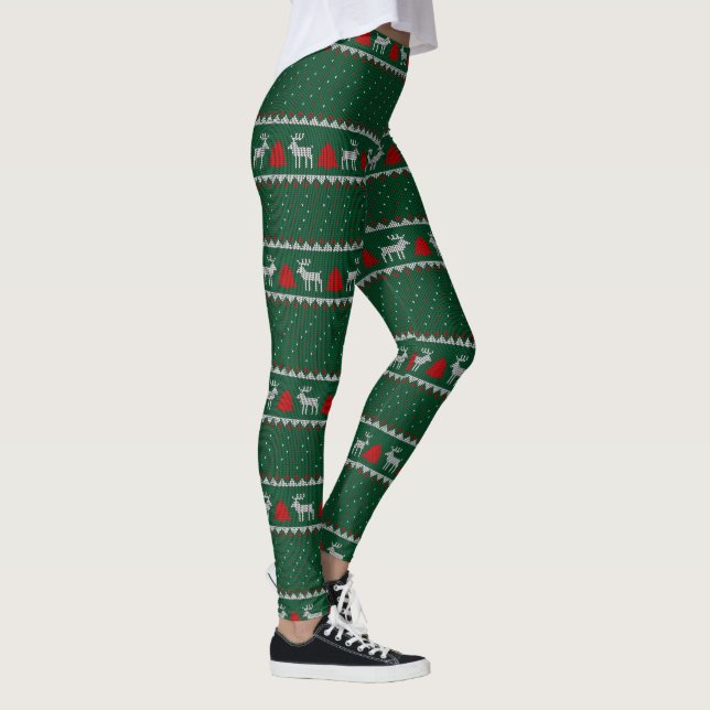 Reindeer and Christmas Trees  Leggings (Right)