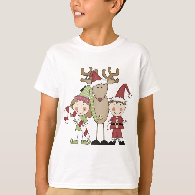 Reindeer and Elves T-shirts and Gifts (Front)