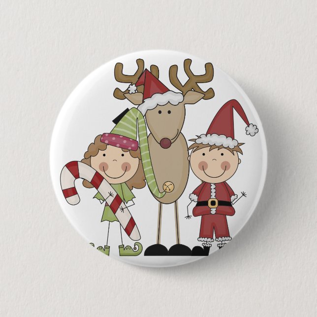 Reindeer and Elves T-shirts and Gifts 6 Cm Round Badge (Front)