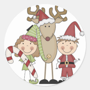 Reindeer and Elves T-shirts and Gifts Classic Round Sticker