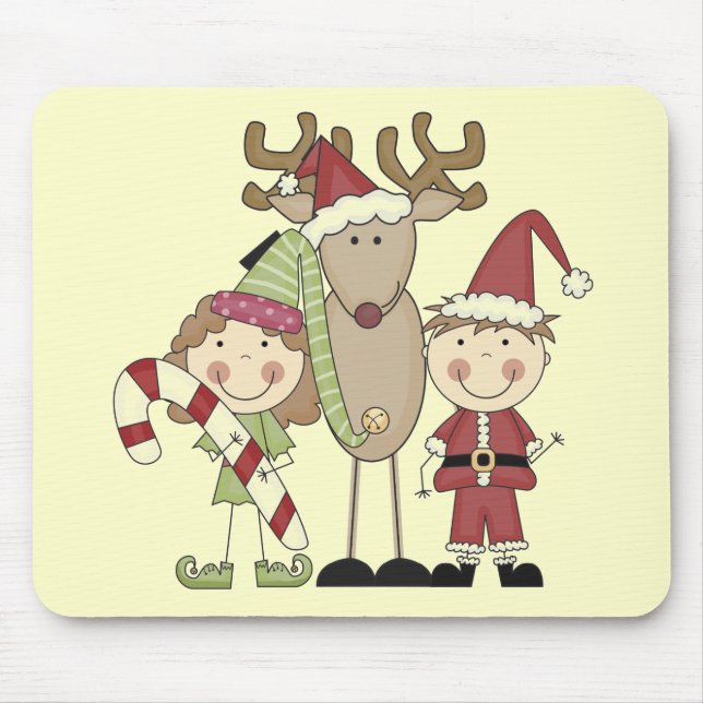 Reindeer and Elves T-shirts and Gifts Mouse Pad (Front)