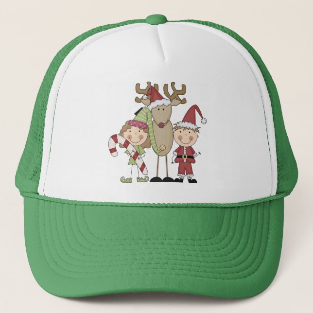 Reindeer and Elves T-shirts and Gifts Trucker Hat (Front)