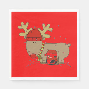 Reindeer and Penguin Napkin