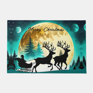 Reindeer and Sleigh full moon Doormat