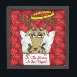 Reindeer Angel Tis The Season to Be Vegan Jewellery Box<br><div class="desc">Thank You for visiting The Holiday Christmas Shop! You are viewing The Lee Hiller Designs Holiday Collection of Home and Office Decor,  Apparel,  Gifts,  Collectibles and more. The Designs include Lee Hiller Photography in Hand Drawn Mixed Media and  Digital Art Collection.</div>