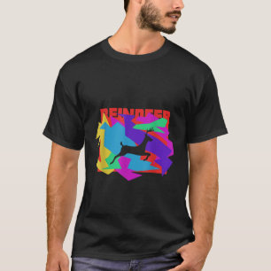 Reindeer Animal Mosaik Puzzle  T-Shirt