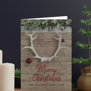 Reindeer Antlers Non Photo Christmas Card