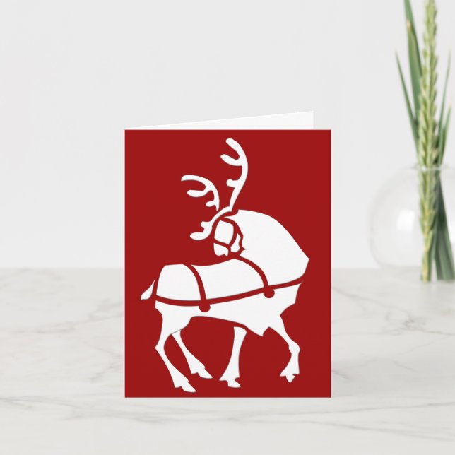 Reindeer Art Cards Custom Christmas Greetings Card (Front)