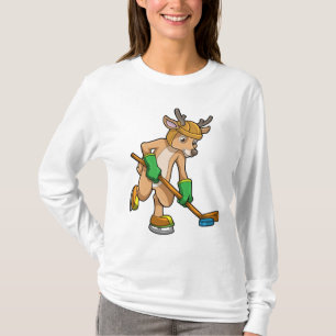 Reindeer at Ice hockey with Hockey stick T-Shirt