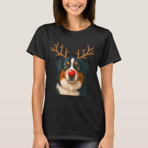 Reindeer Australian Shepherd Christmas Aussie Dog  T-Shirt