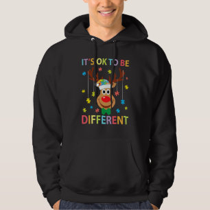 Reindeer Autism Chiristmas Costume It's Ok To Be D Hoodie