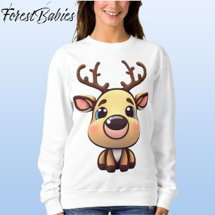 Reindeer, Baby Deer, Fawn, Doe Lover, Funny 🦌 🎄 Sweatshirt
