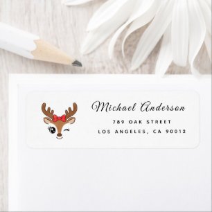 Reindeer Baby Shower Return Address Label