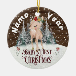 Reindeer Baby's First Christmas Holiday Ornament