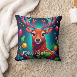 "Reindeer & Baubles" Christmas  Cushion