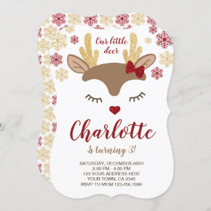 Reindeer Birthday Invitation