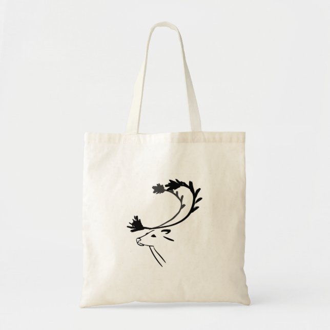 Reindeer Black Tote Bag (Front)