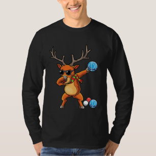 Reindeer Bocce Ball Player Christmas Boccie Team B T-Shirt