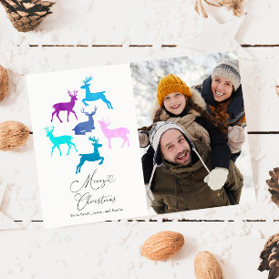Reindeer Candy Pastel Christmas Photo Holiday Card