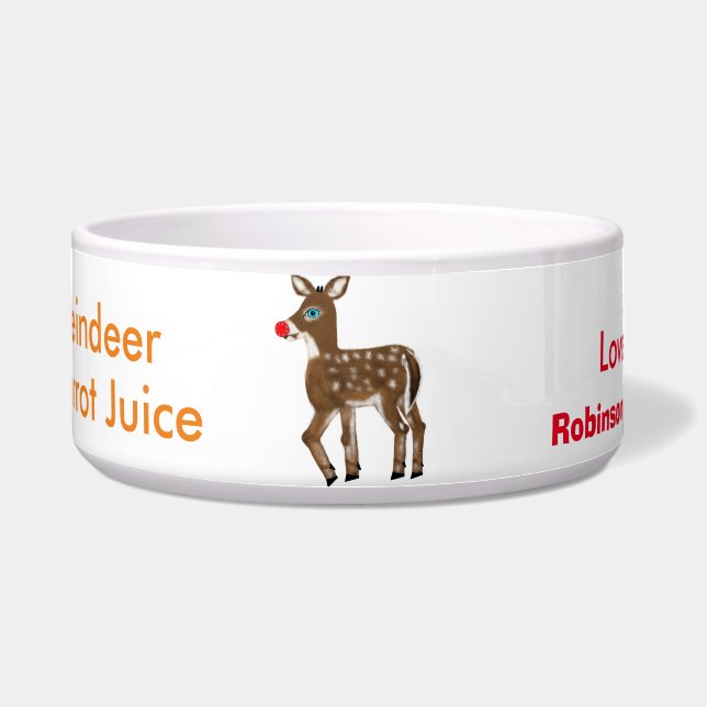 Reindeer Carrot Juice Bowl Name (Front)