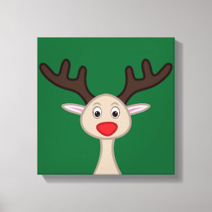Reindeer cartoon character canvas print