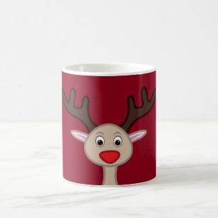 Reindeer cartoon character coffee mug