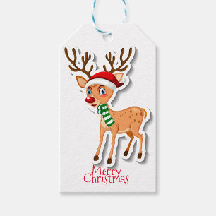 Reindeer Cartoon Gift Tags