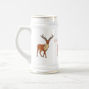 Reindeer cartoon illustration  beer stein