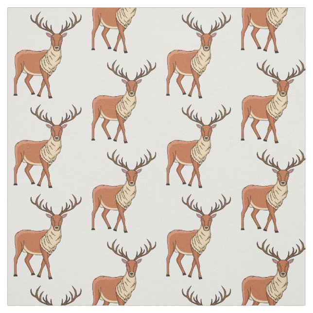 Reindeer cartoon illustration fabric (Swatch)