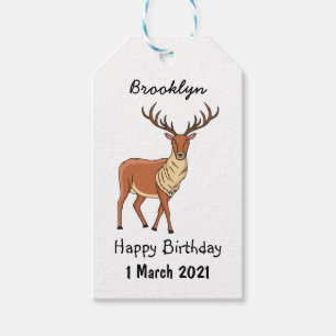 Reindeer cartoon illustration gift tags