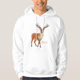 Reindeer cartoon illustration hoodie