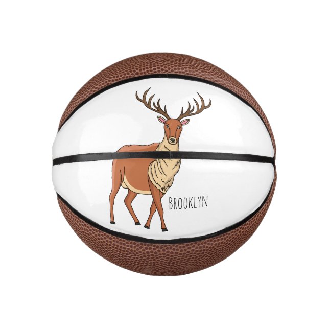 Reindeer cartoon illustration mini basketball (Front)