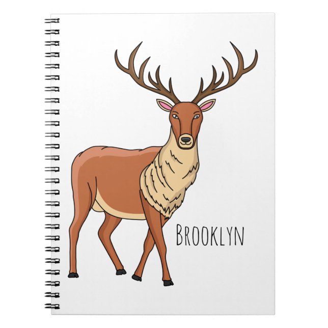 Reindeer cartoon illustration notebook (Front)