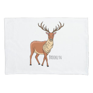 Reindeer cartoon illustration pillowcase