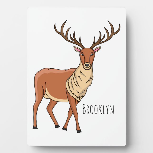 Reindeer cartoon illustration plaque (Front)