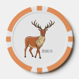 Reindeer cartoon illustration poker chips