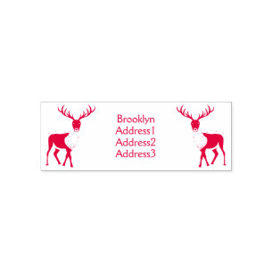 Reindeer cartoon illustration self-inking stamp