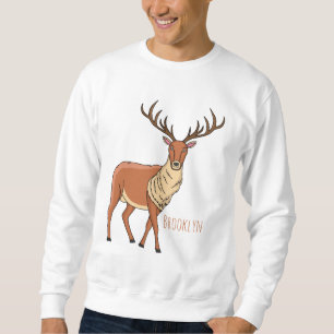 Reindeer cartoon illustration sweatshirt