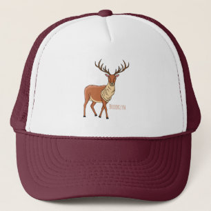 Reindeer cartoon illustration trucker hat
