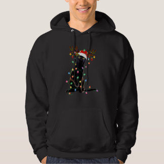 Reindeer Cat Christmas Lights  Cat   1 Hoodie