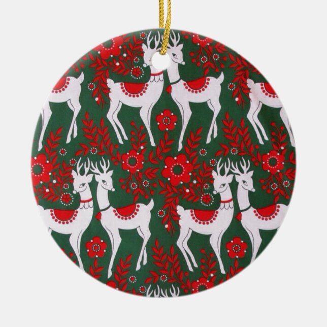 Reindeer Ceramic Tree Decoration (Front)